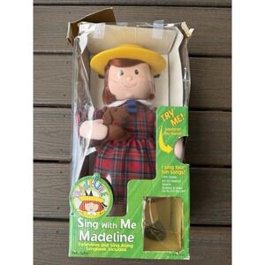 Madeline Sing with Me Doll Kids Gifts 15" Red Plaid NIB Singing Plush Genevieve